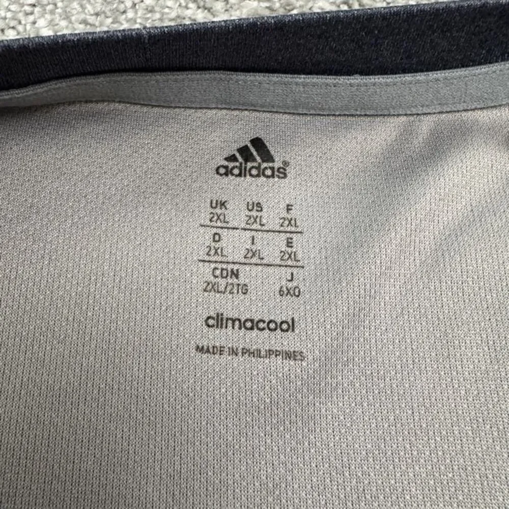 Adidas Climacool Active T-Shirt Men 2XL Gray short Sleeve Crew Neck Athletic Tee